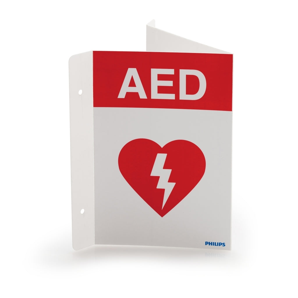 AED Wall Sign - Red - Philips