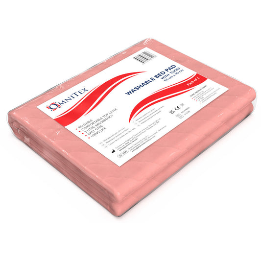 Incontinence Bed Pads - Washable/Reusable 90 x 90cm with tucks - 3 litre Capacity - Omnitex
