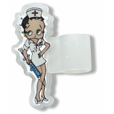 Betty Boop Stethoscope ID Tag Single Sided - Clear