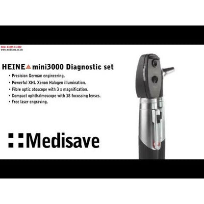 HEINE mini3000 2.5v Fibre Optic Diagnostic Set with Charger