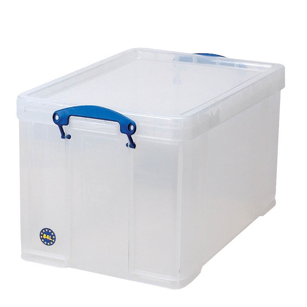 Really Useful 84L Plastic Storage Box W710xD440xH380mm Clear