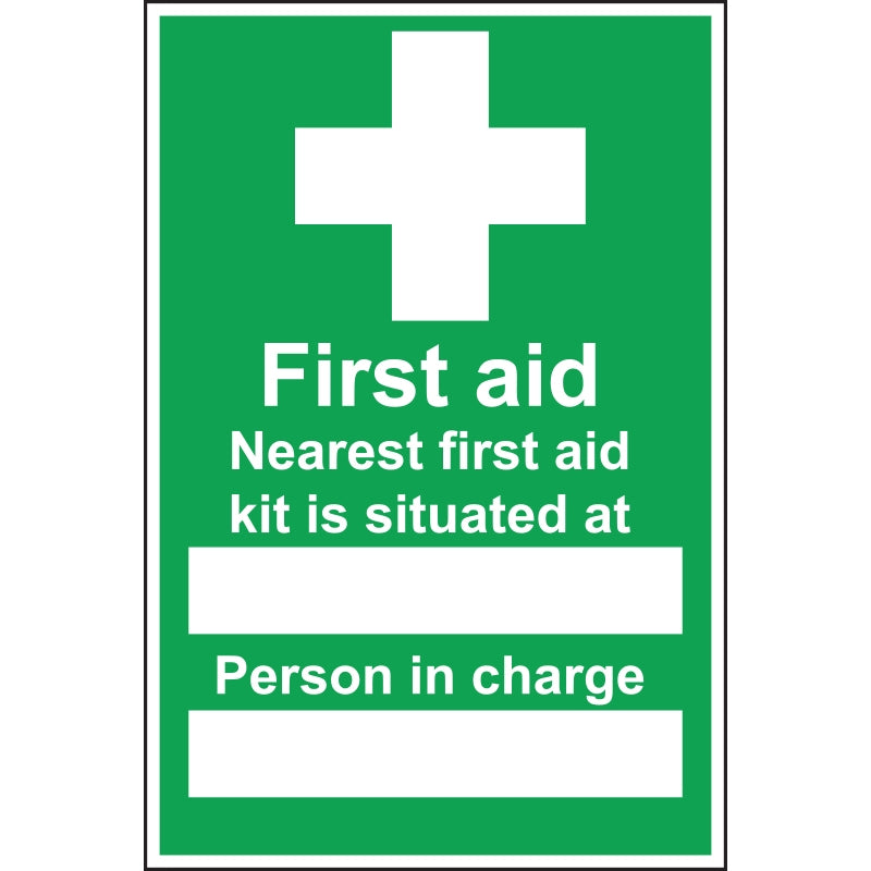 First Aid Box Situated sign, 300*200mm Vinyl - Safety First Aid