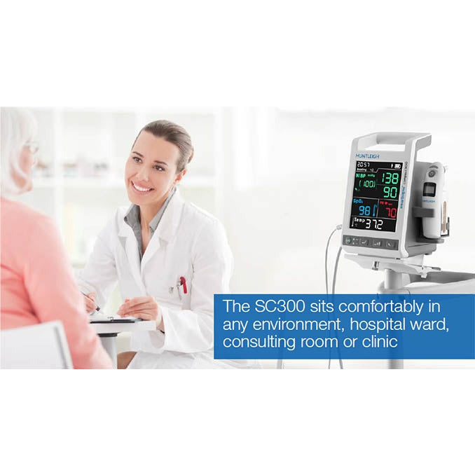 Smartsigns Compact 300 Monitor NiBP, Pulse, Sp02 (Nellcor) and Temperature - Huntleigh