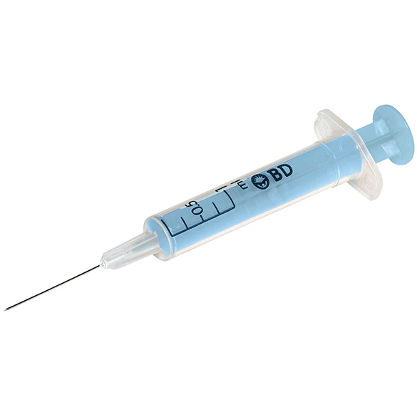 BD Flu+ syringes, 25G, 0.25-1ml, 25mm length, 1", Orange , Box of 200 - Becton Dickinson