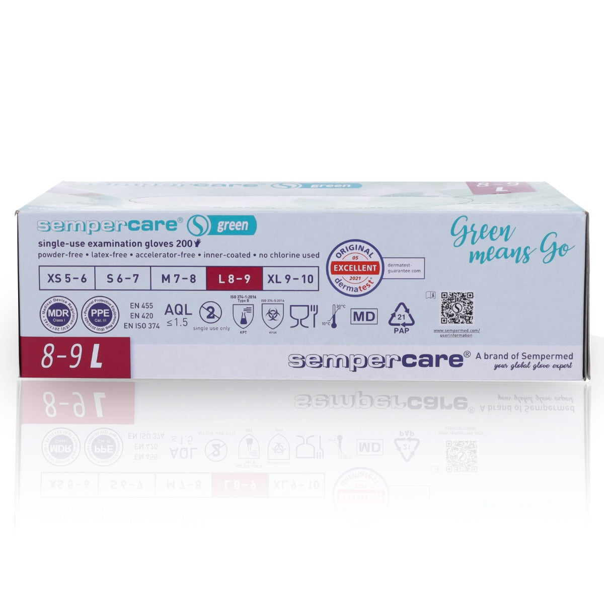 Nitrile Gloves Sempercare Green- Large x 200 - SemperMed