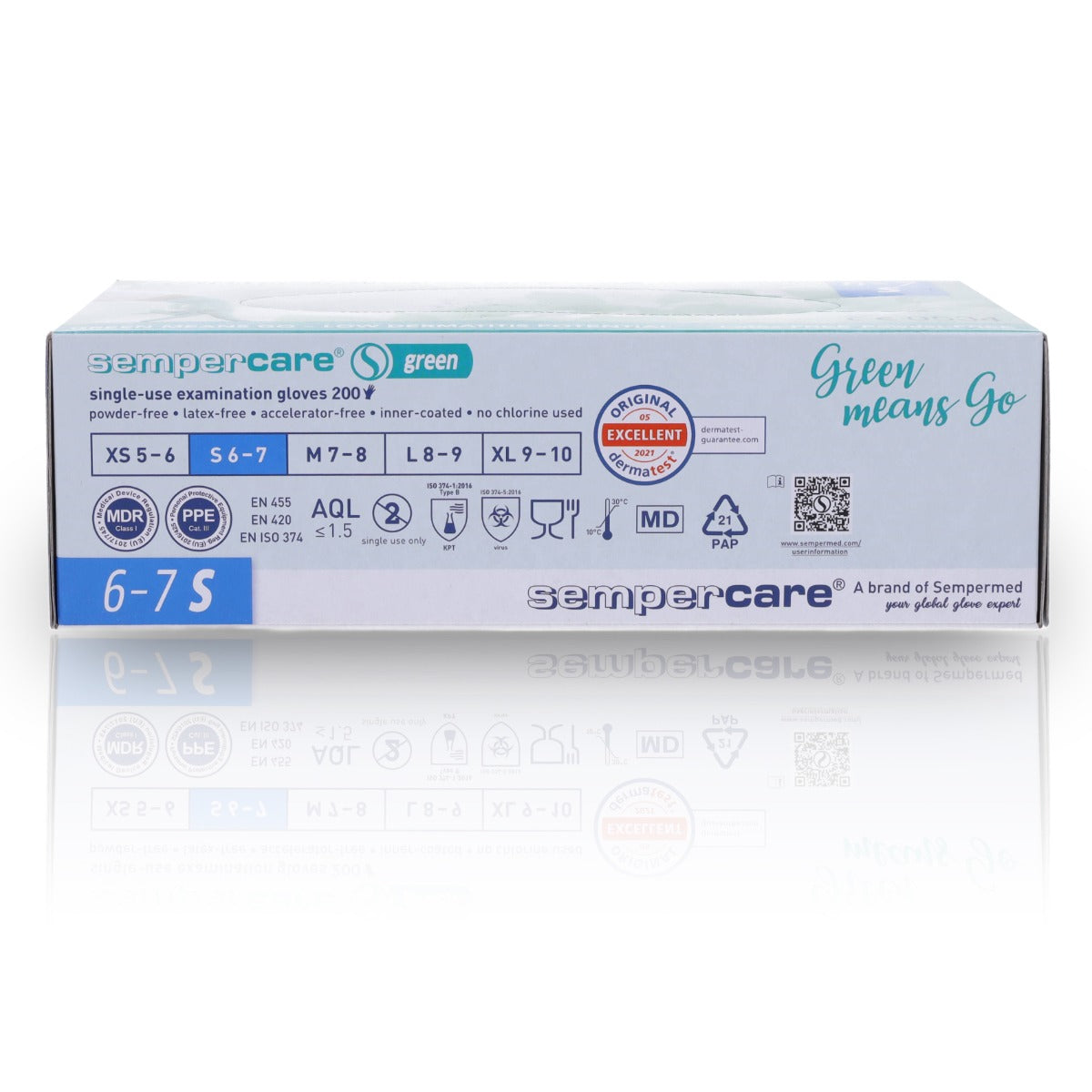 Nitrile Gloves Sempercare Green- Small x 200 - SemperMed