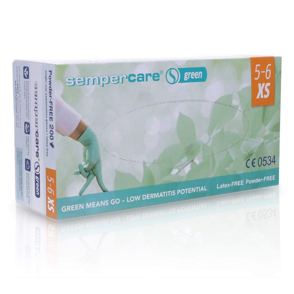 sempercare handschuhe Sempercare Green Accelerant Free Nitrile Extra Small Box of 200 Gloves – Medisave UK