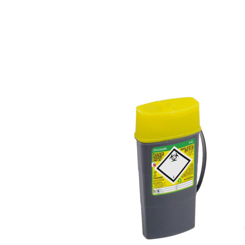 Sharpsafe 0.6 Litre Yellow - Grey Body - SharpSafe
