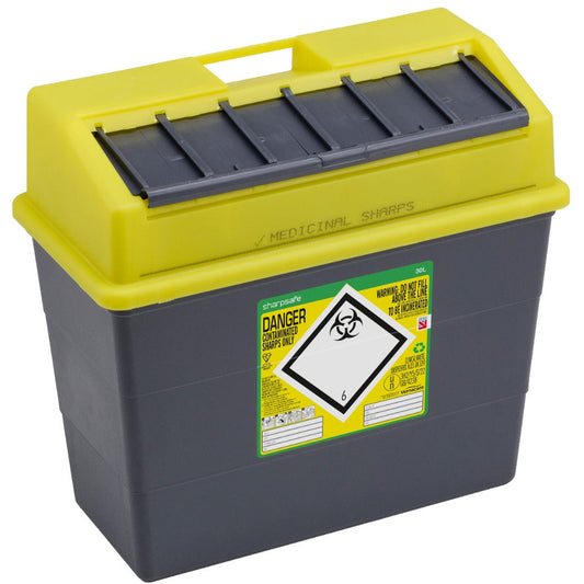 Sharpsafe 30 Litre Yellow - Protected Access - Single