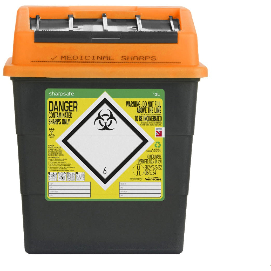 Sharpsafe 13 Litre Orange - SharpSafe