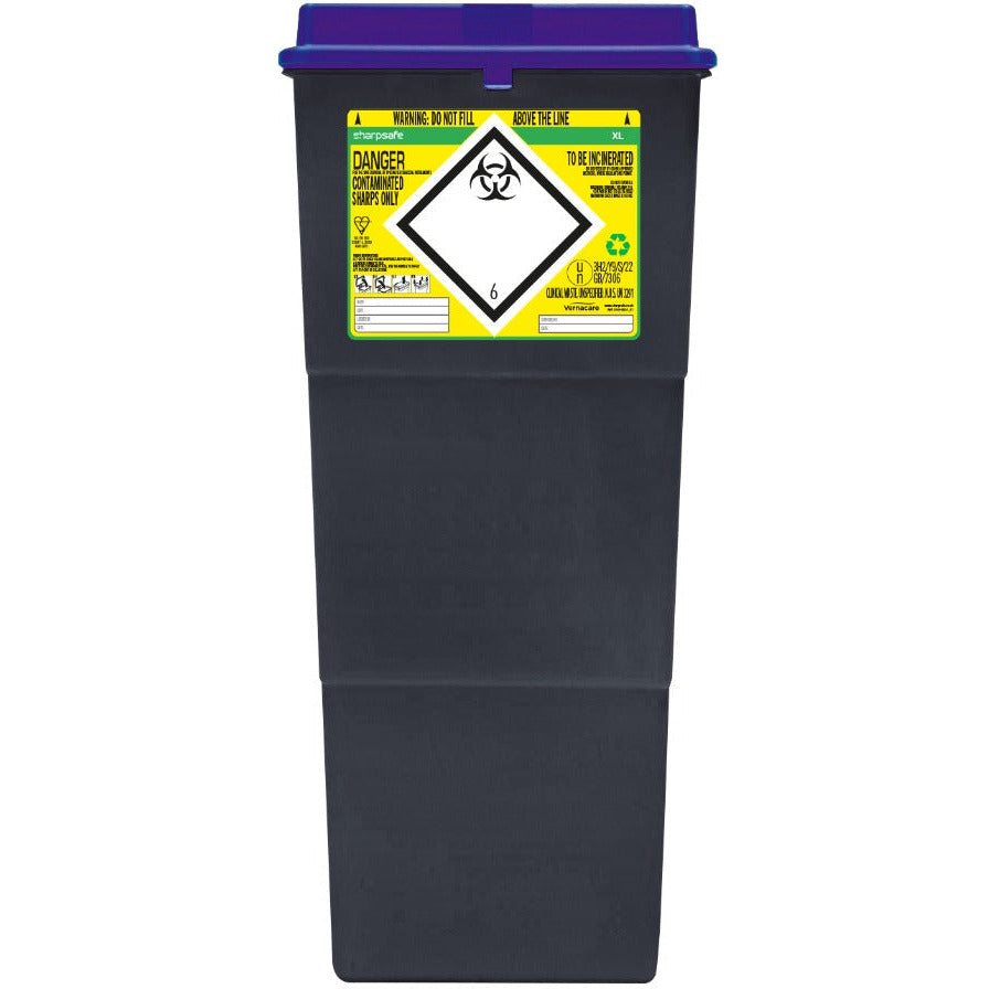 Sharpsafe 25 Litre XL Purple - Grey Body - SharpSafe