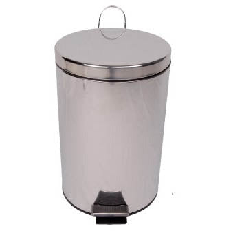 White 20 Litre Pedal Bin - Silver - Robert Scott