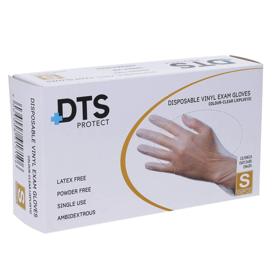 Clear Vinyl Gloves Powder Free - Medical Grade Cat III PPE – Box of 100 - Small - Medisave Professional