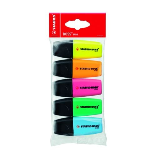 Stabilo Boss Mini Highlighter Pens Assorted (Pack of 5) 07/5-11 - Discontinued
