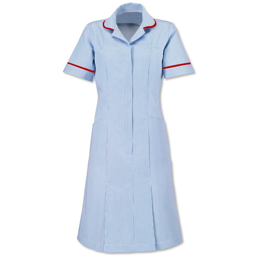Women's Stripe Nursing Dress with Rounded Collar