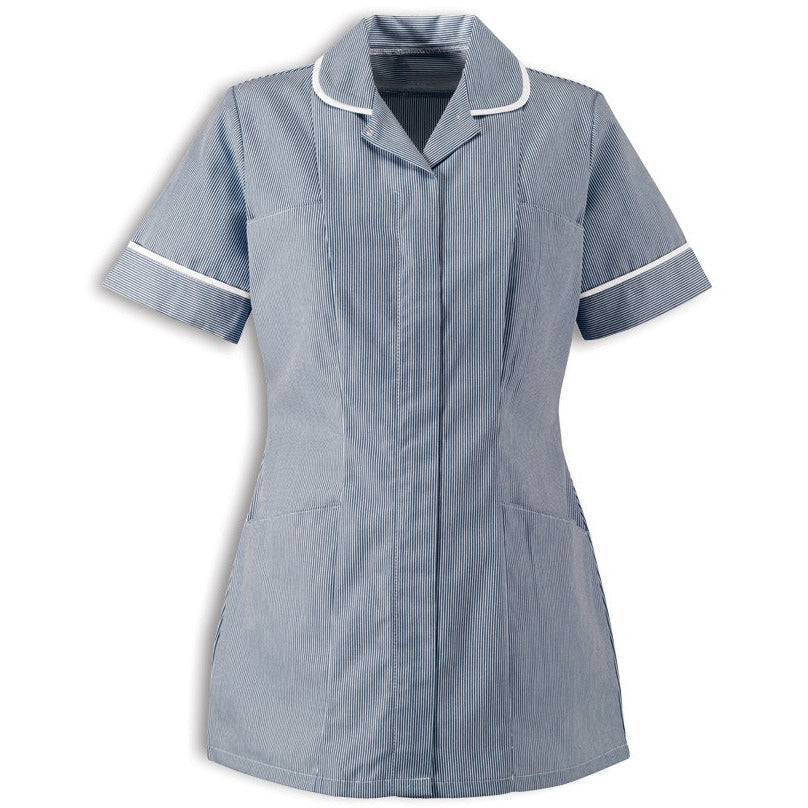 Women's Stripe Tunic Top with Rounded Collar -
