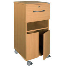 Sunflower NHS Bedside Cabinet with 1 Drawer, 1 Shelf and Cupboard - Beech