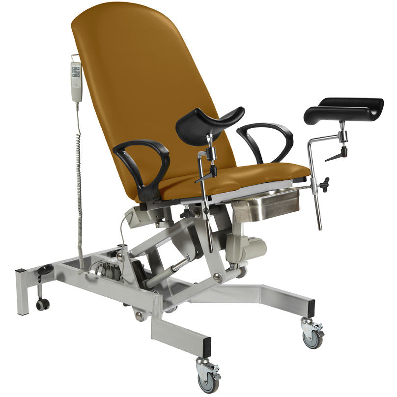 Sunflower Fusion Gynae 1 Couch with Leg Stirrups - 2 Section Electric