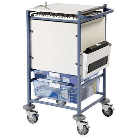 Sunflower Medical Notes Trolley - Enclosed Sides with Locking Top -