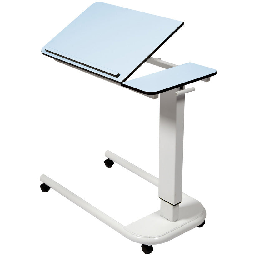 Sunflower Overbed Table with Parallel Base, Tilting Top & Raised Lip -