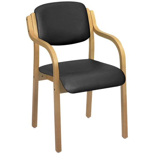 Sunflower Aurora Deluxe Visitor Chair With Arms - Anti-Bacterial Vinyl Upholstery -