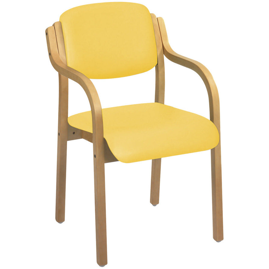 Sunflower Aurora Deluxe Visitor Chair With Arms - Anti-Bacterial Vinyl Upholstery