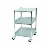 S.Steel Surgical Trolley 46x52x86cm 2 x trays 1 x shelf