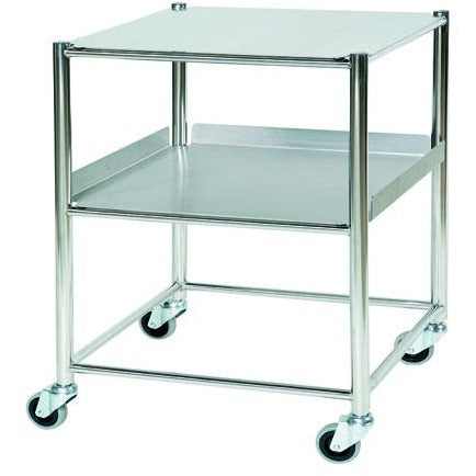 S.Steel Surgical Trolley 66x52x86cm 1 x tray, 1 x shelf
