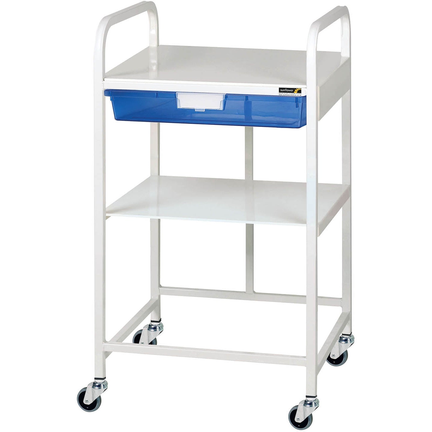 VISTA 10 Economy Trolley - 1 Blue Tray & 1 Shelf - Sunflower