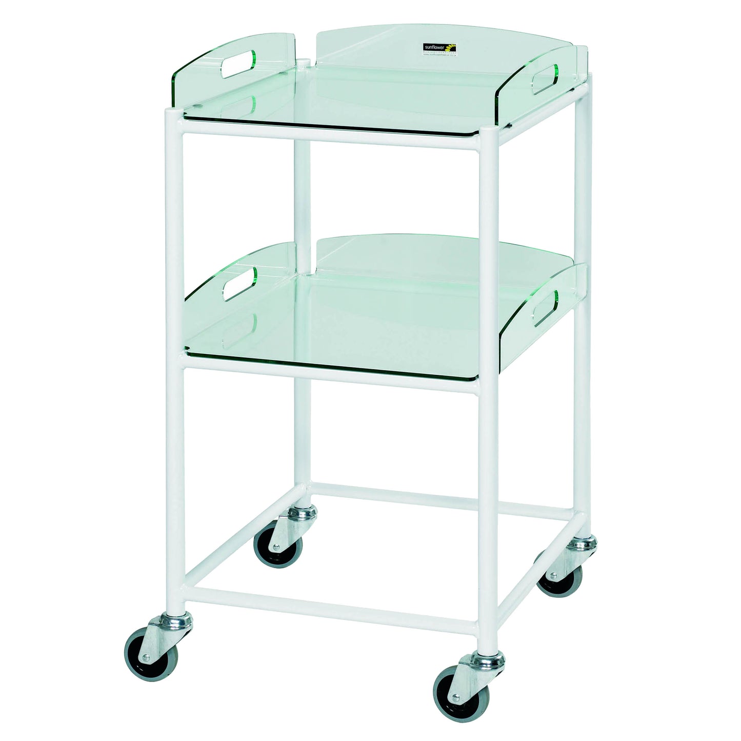 Sunflower Dressing Trolley 46cm Wide 2 x Glass Effect Trays -