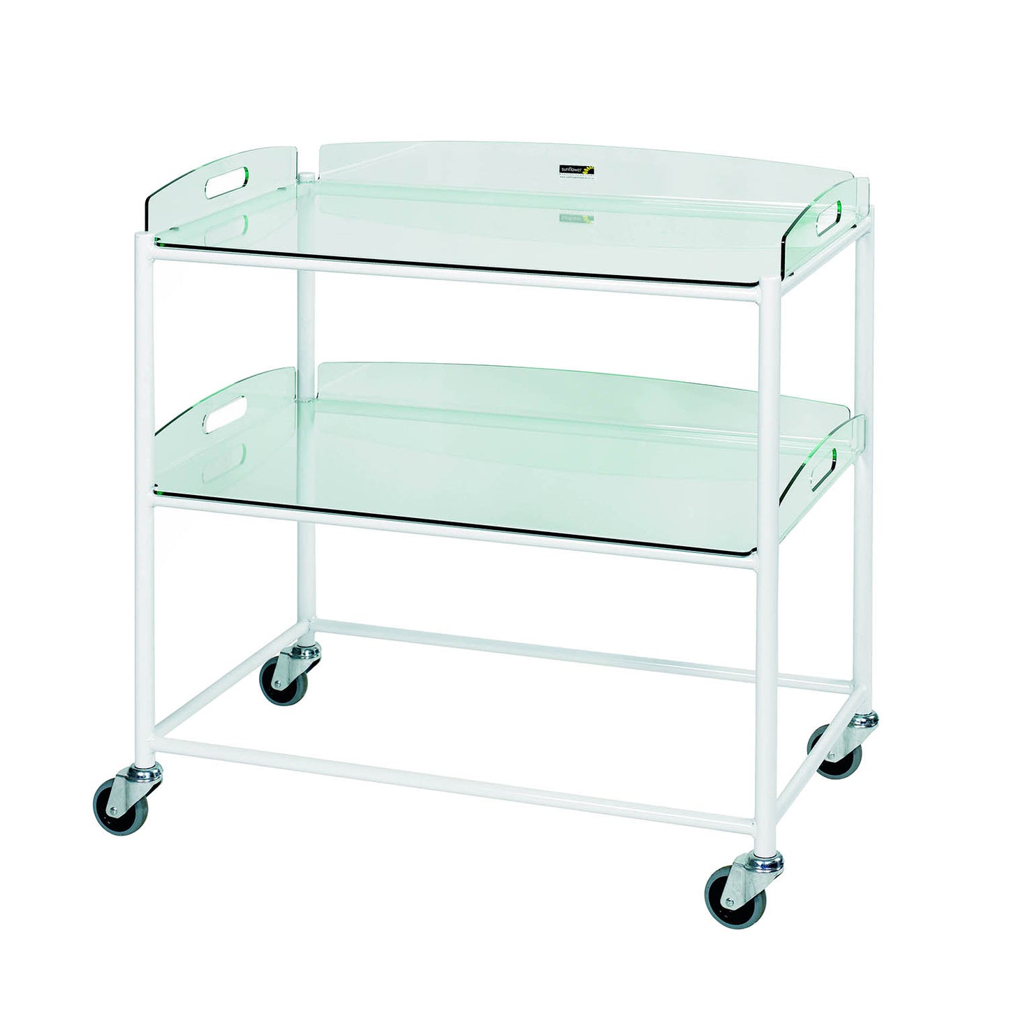 Sunflower Dressing Trolley 86cm Wide 2 x Glass Effect Trays - Sunflower