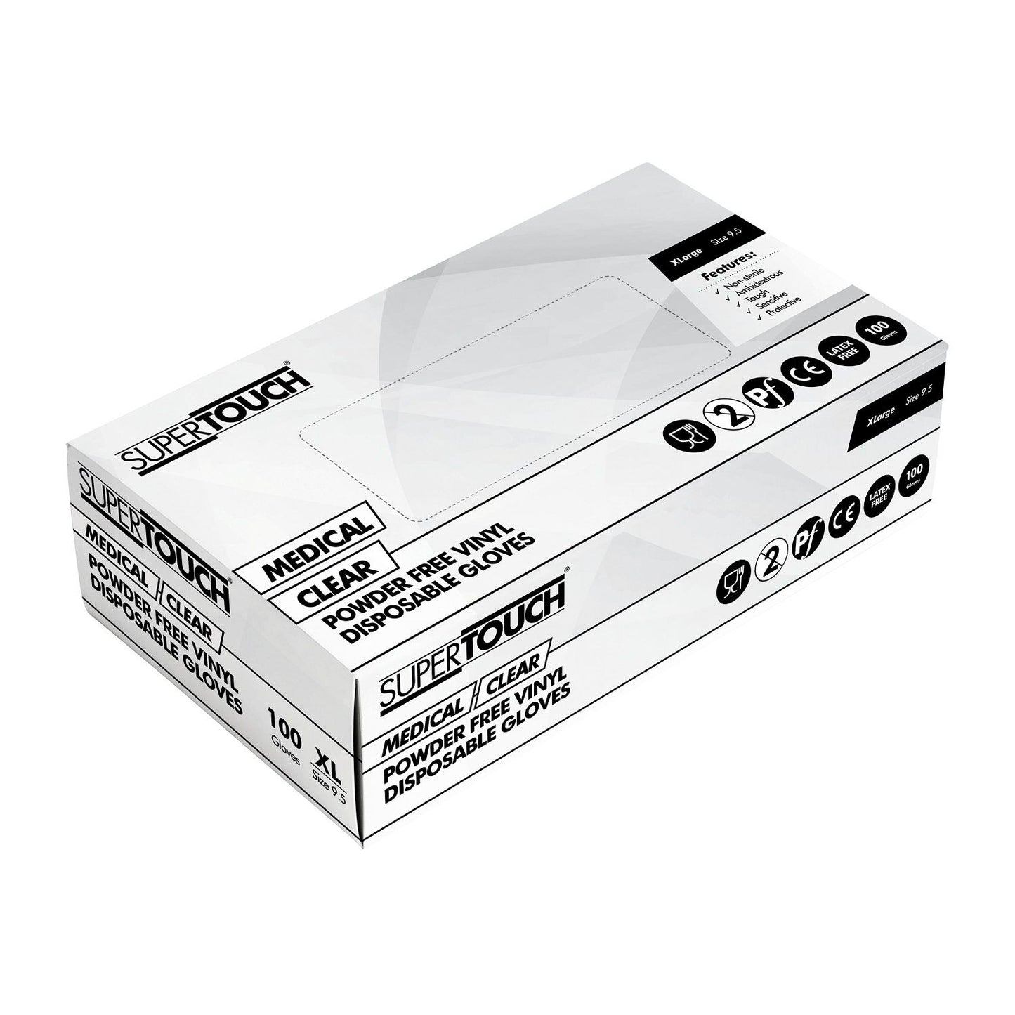 Supertouch Vinyl Powder Free Gloves - Box Of 100 - Large - Supertouch