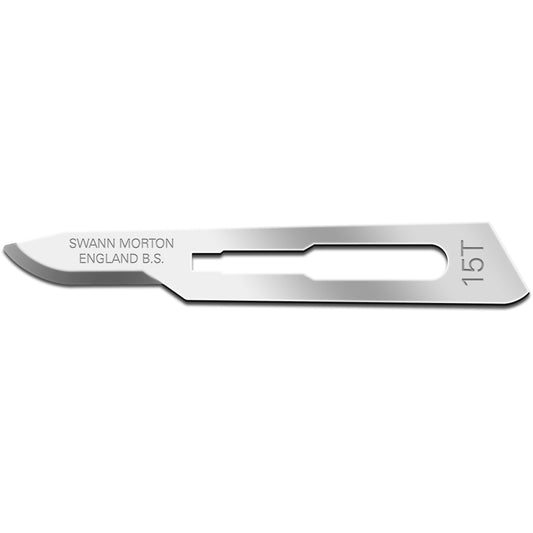 Surgical Scalpel Blade 15T - Carbon Steel - Sterile x 100 - Swann Morton