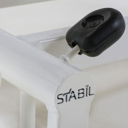 Stabil Komfort 3-Section Hydraulic  Plinth - White Frame - Black Upholstery