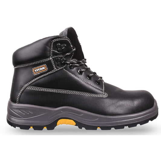 Titan - HOLTON Steel Toe Shoes - BLACK Leather -