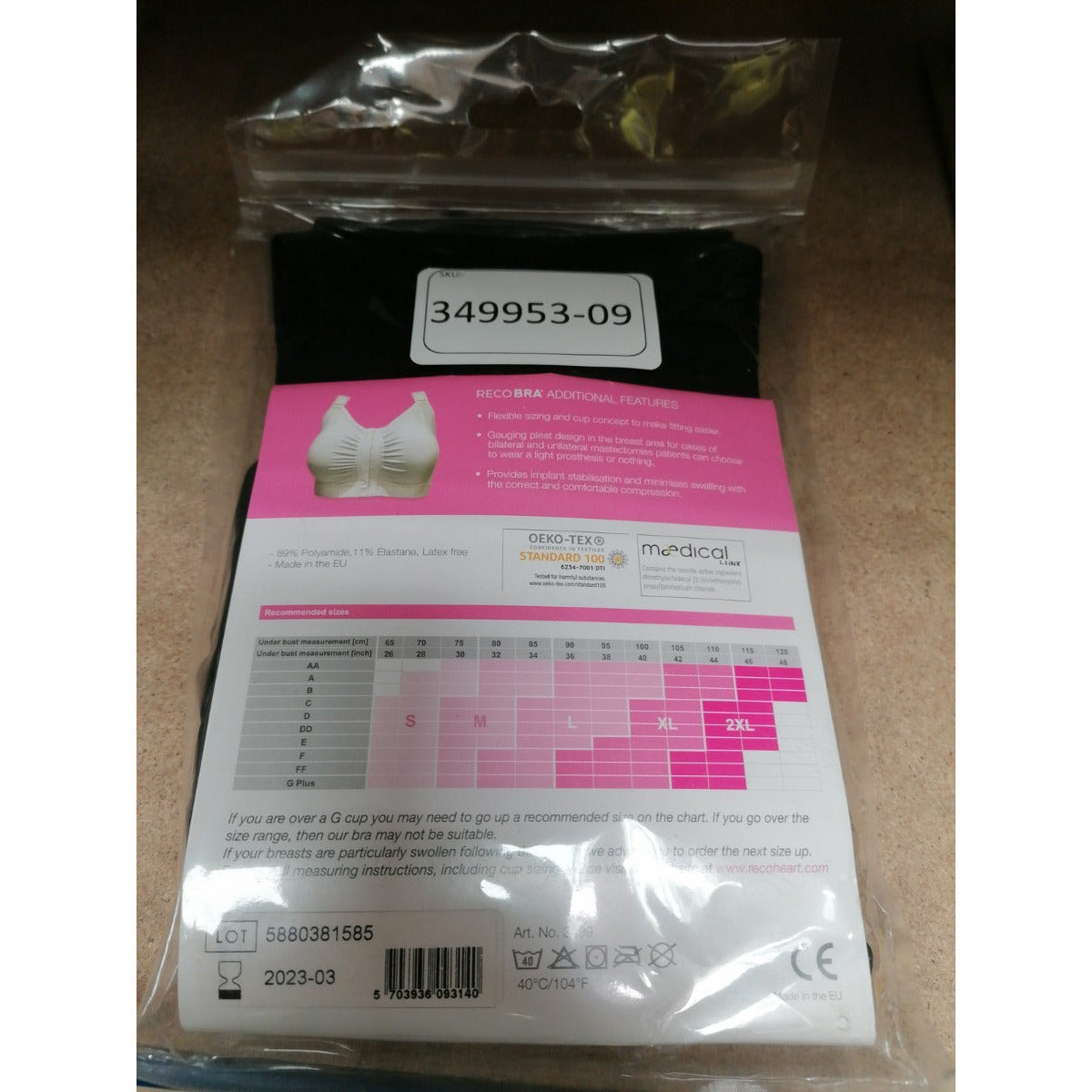 Postsurgical Reco Bra - 2XL - Black - Clearance - Medscope