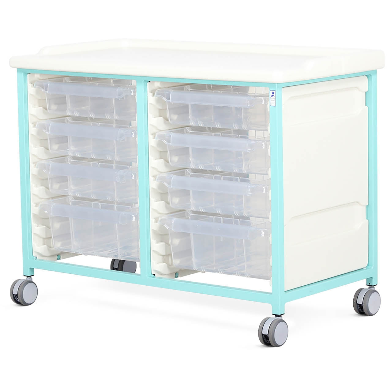 Tray Trolley - Low Level - Double Column (Mild Steel) - 6 Small & 2 Deep Drawers - Bristol Maid