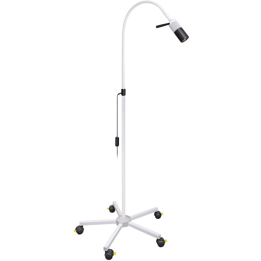 LED Examination Lamp FOCUS on 5-feet-stand with Removable Handle - White