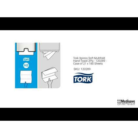 Tork Xpress Soft Multifold Hand Towel 2Ply - 120289 - Case of 21 x 180 Sheets - Tork