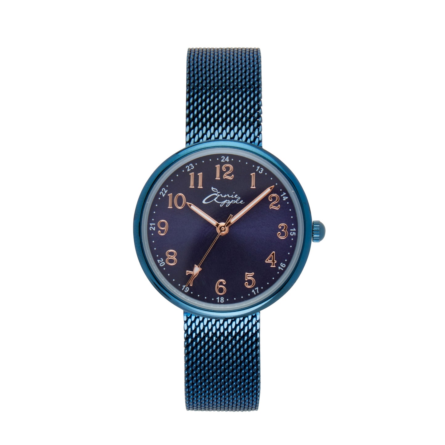 Annie Apple Nurses Fob Watch - Venus - Blue Mesh - Blue Leather - 35mm - Annie Apple