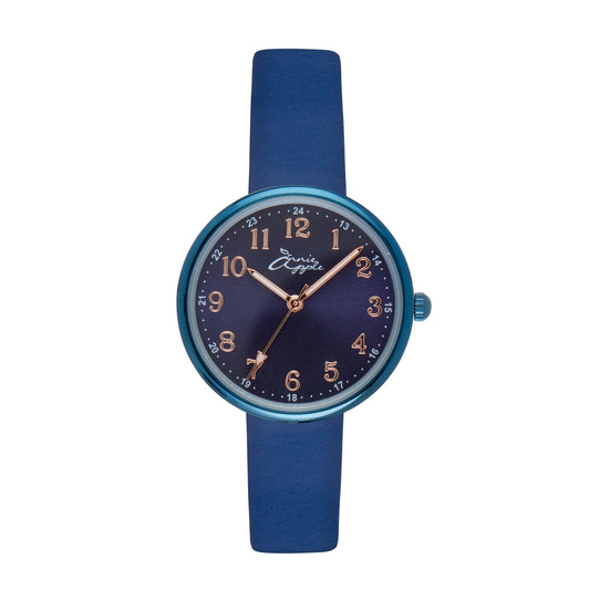Annie Apple Nurses Fob Watch - Venus - Blue Mesh - Blue Leather - 35mm