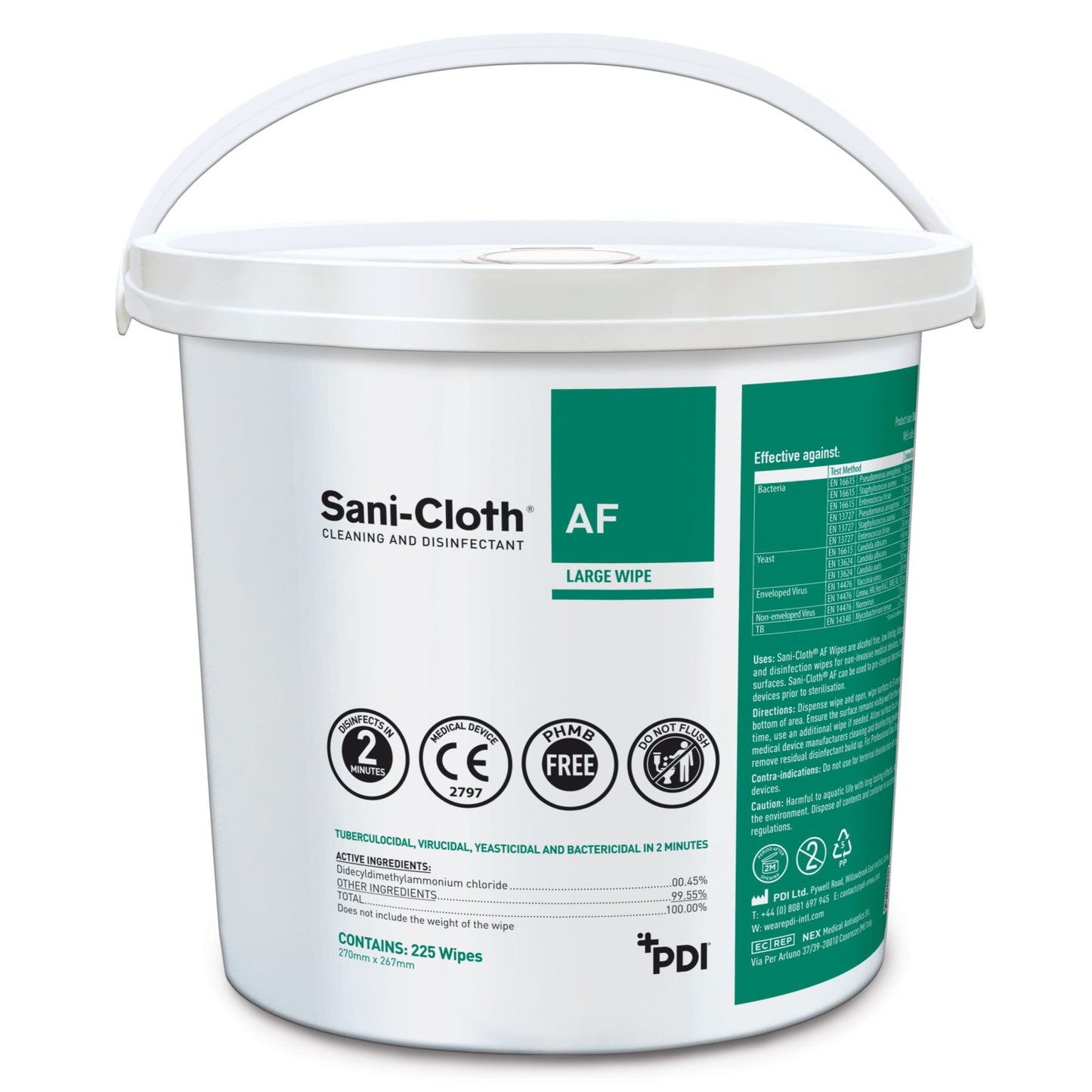 PDI Sani Cloth Wipes - Universal Disinfectant Wipes x 225 - PDI
