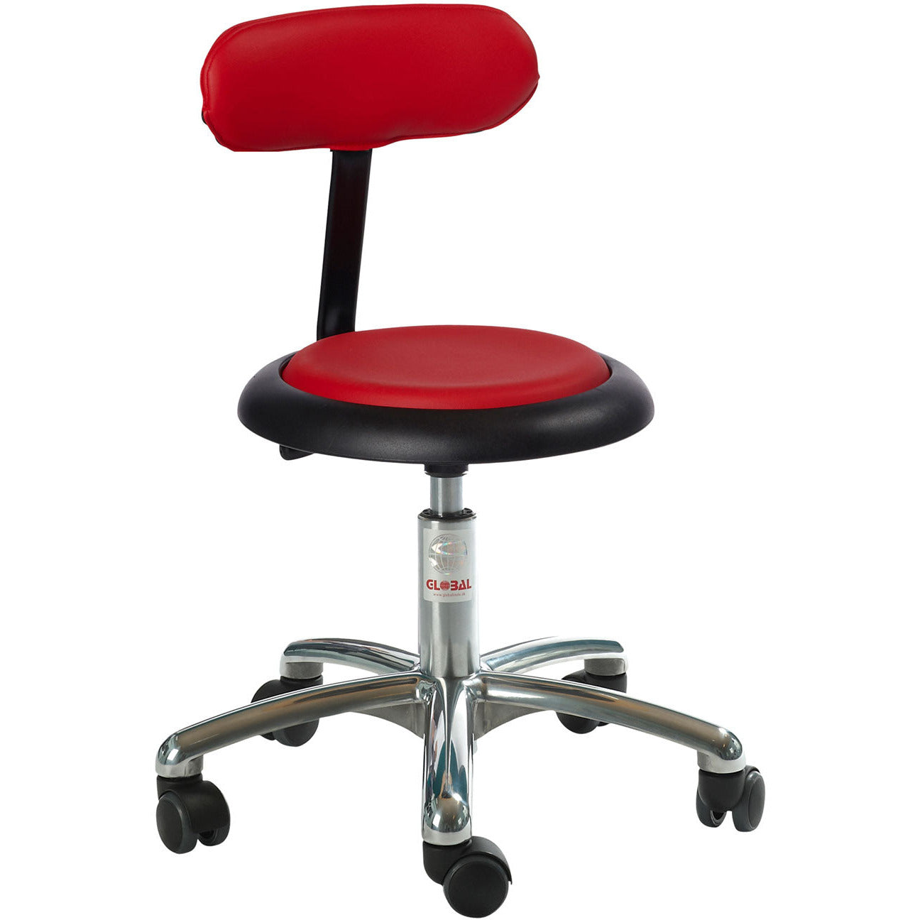 Micro Stool with Backrest - Medium Gas Spring -
