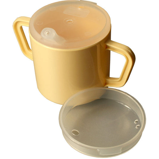 Drinking Mug with Handles, Narrow Spout and Feeder Lid