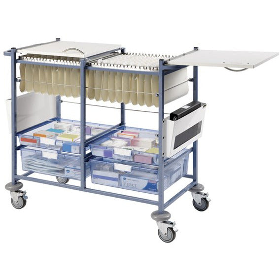 Sunflower Medical Notes Trolley - Open Sides with Locking Top -