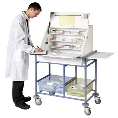 Sunflower Large Ward Drug & Dispensing Trolley with Dividers & Trays -