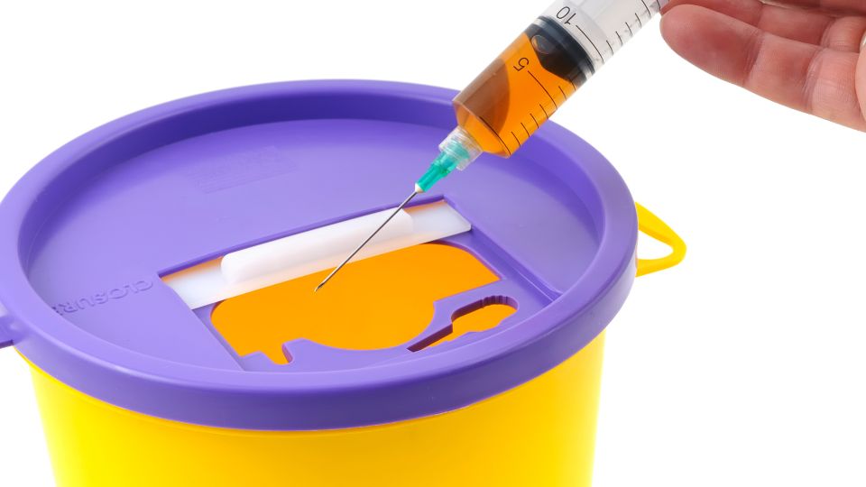 Purple Sharps Bin