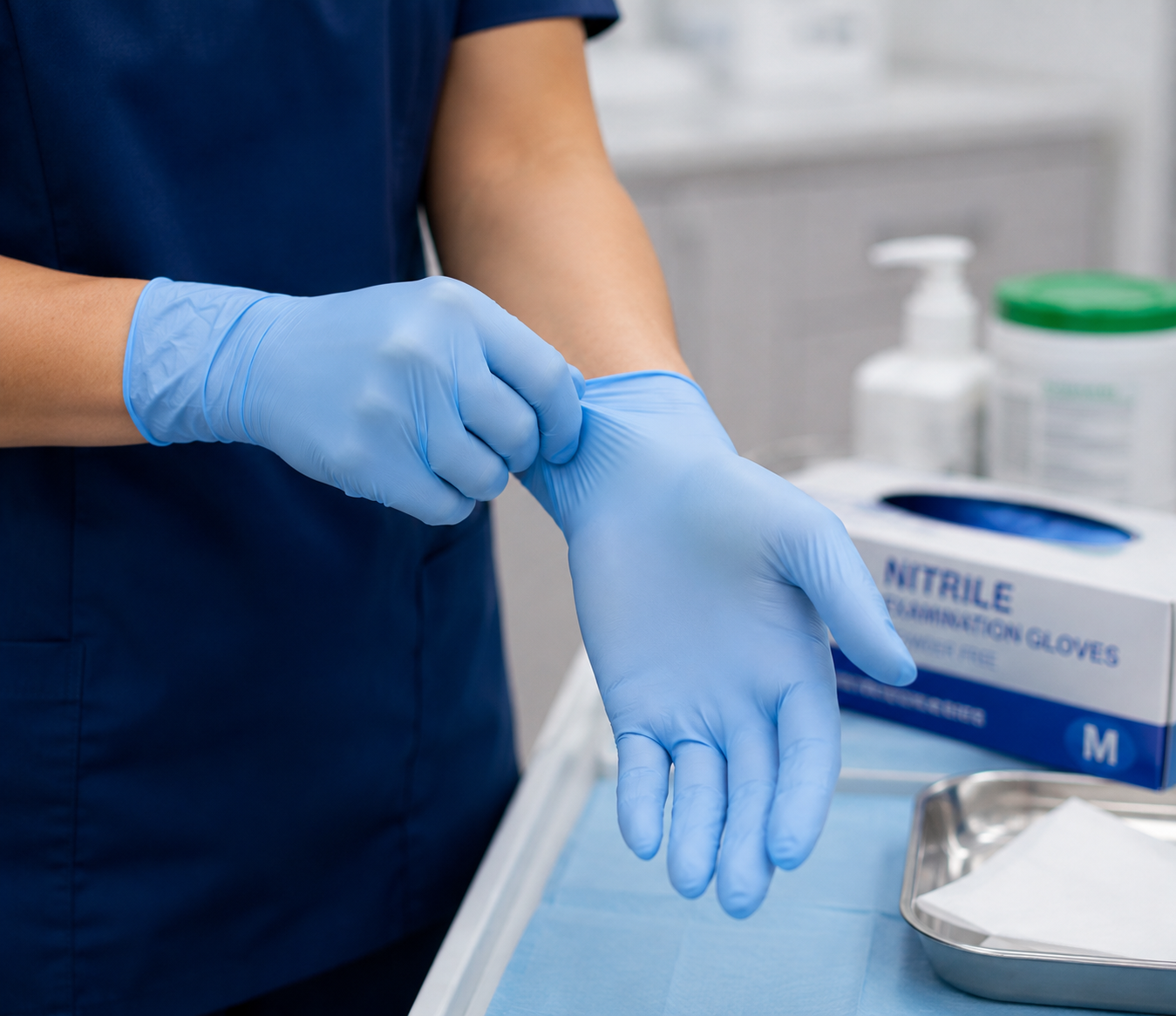 Gloves - Nitrile, Latex, Vinyl, Blue, White & Black