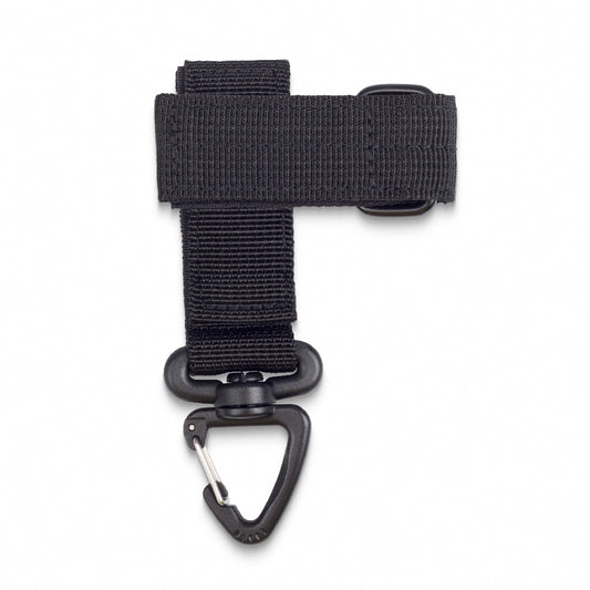 Glove Holder/Rope Accessory w/ Multi-Use Carabiner - Black Polyester - 