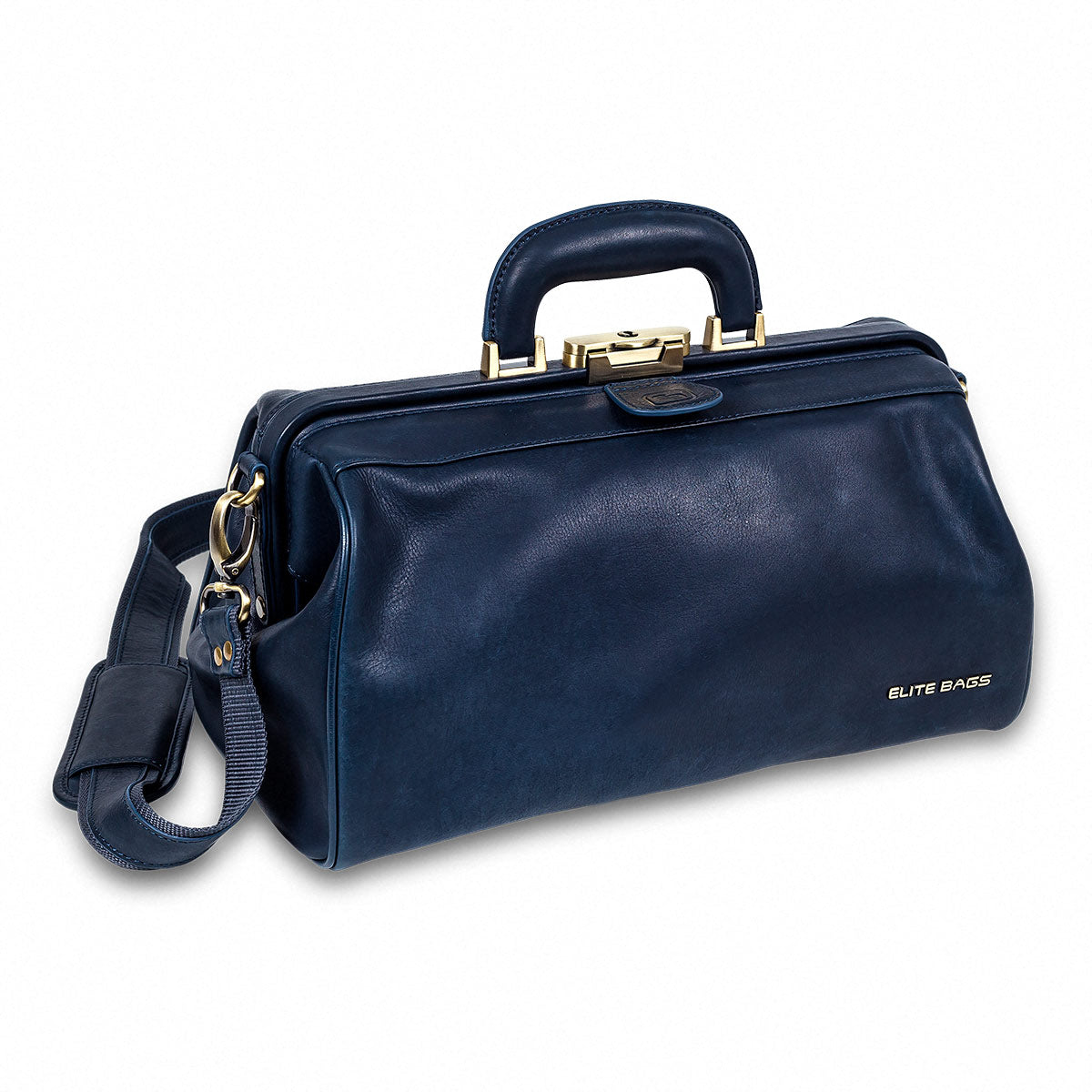 Compact Leather Briefcase For Doctors - Blue - 